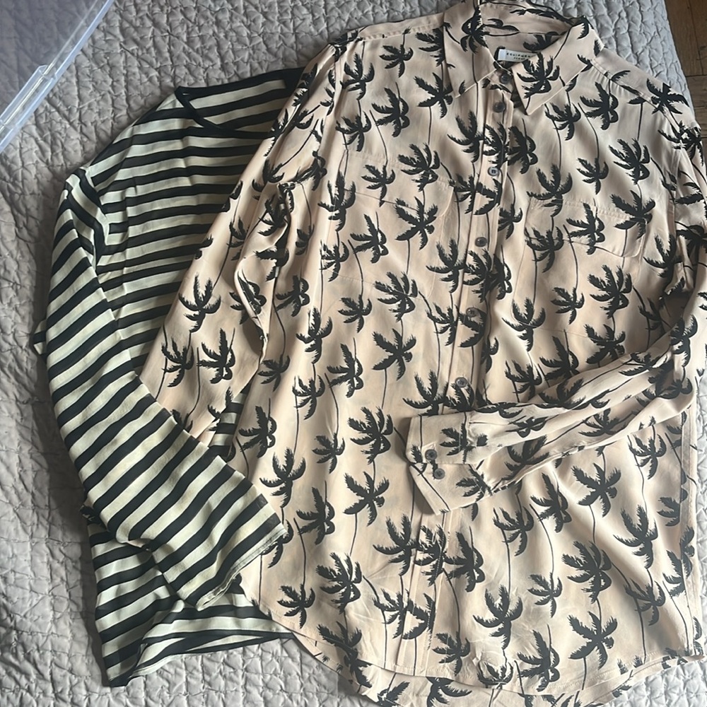 Equipment and Nili Lotan Stripe Blouses M
